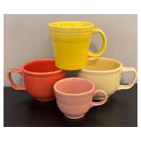 O - Set of 4 Fiesta by Homer Laughlin Colored Mugs and Cups