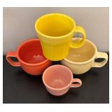O - Set of 4 Fiesta by Homer Laughlin Colored Mugs and Cups