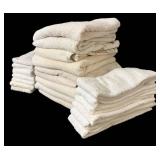 MB - Collection of White Bath Towels and Hand Towels