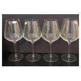 O - Set of 4 Luigi Bormioli Blown Crystal Stemware