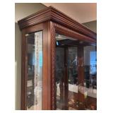 MB - Large Wood and Glass Display Cabinet with Mirrored Back