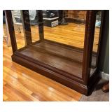 MB - Large Wood and Glass Display Cabinet with Mirrored Back