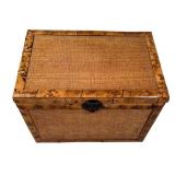 LL  - Vintage Bamboo Frame Woven Trunk