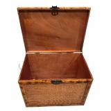 LL  - Vintage Bamboo Frame Woven Trunk