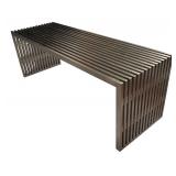 LL  - Contemporary Metal Slat Bench