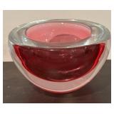 LL  - Murano Style Pink Art Glass Bowl