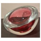 LL  - Murano Style Pink Art Glass Bowl