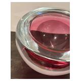 LL  - Murano Style Pink Art Glass Bowl