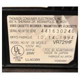 LL  - RCA Hi-Fi Stereo VCR 4-Head Home Theatre Model: VR721HF S-VHS