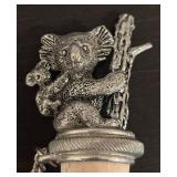 LL - Set of 4 Decorative Metal and Cork Bottle Stoppers with Chains