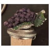 LL - Set of 4 Decorative Metal and Cork Bottle Stoppers with Chains