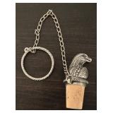 LL - Set of 4 Decorative Metal and Cork Bottle Stoppers with Chains