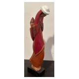 LL  - Pair of Ethnic Carved Wooden Figurines