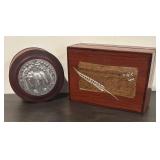 LL  - Pair of Vintage Wood Dresser Boxes with Decorative Accents