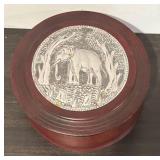 LL  - Pair of Vintage Wood Dresser Boxes with Decorative Accents