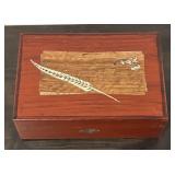 LL  - Pair of Vintage Wood Dresser Boxes with Decorative Accents