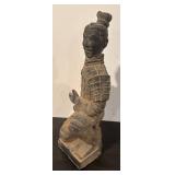 LL  - Terracotta Style Kneeling Warrior Sculpture