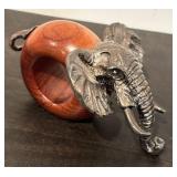 LL  - Set of 4 Wood and Metal Animal Motif Napkin Rings