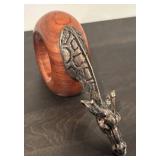 LL  - Set of 4 Wood and Metal Animal Motif Napkin Rings