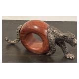 LL  - Set of 4 Wood and Metal Animal Motif Napkin Rings