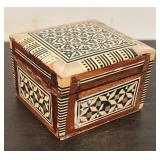 LL  - Set of 3 Decorative Wooden and Inlay Trinket Boxes