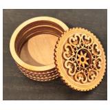 LL  - Set of 3 Decorative Wooden and Inlay Trinket Boxes