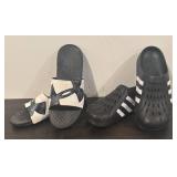 LL  - Adidas and Under Armour Size 11 Slide Sandals and Clogs