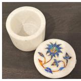 LL  - Set of 3 Decorative Trinket Boxes - Wood, Marble, and Metal