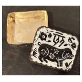 LL  - Set of 3 Decorative Trinket Boxes - Wood, Marble, and Metal