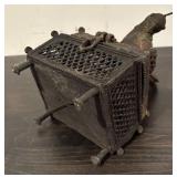 LL  - Vintage Ornate Metal Incense Burner with Bird Motif