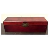 LL  - Antique Style Brass and Leather Telescope with Wooden Box