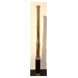 LL  - Antique Style Brass and Leather Telescope with Wooden Box