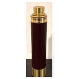 LL  - Antique Style Brass and Leather Telescope with Wooden Box
