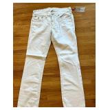 MB - True Religion Optic White Straight Jeans W33 L34 with Flap Pockets