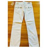 MB - True Religion Optic White Straight Jeans W33 L34 with Flap Pockets