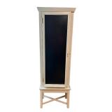 SB - Tall Wood Storage Cabinet with Black Door Panel