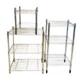 BS - Set of 3 Chrome Metal NSF Wire Storage Racks