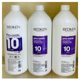 BS - Lot of 3 Redken Pro-oxide 10 Volume Cream Developer 33.8oz Bottles