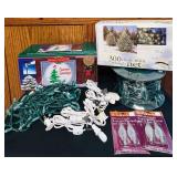 ENT - Holiday Projector, String Lights, Net Lights, and Silicone Candle Bulbs Lot