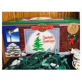 ENT - Holiday Projector, String Lights, Net Lights, and Silicone Candle Bulbs Lot