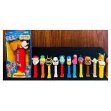 BS - Collection of 12 Assorted PEZ Dispensers and PEZ for Pets Dog Treat Dispenser