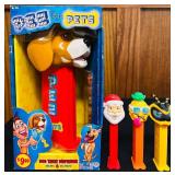 BS - Collection of 12 Assorted PEZ Dispensers and PEZ for Pets Dog Treat Dispenser