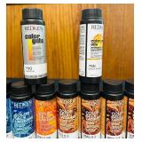 BS - Lot of 21 Redken & Clairol Hair Color Gels with Storage Rack