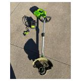 G - Greenworks 40V Cordless String Trimmer with Battery and Charger