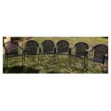 SG - Set of 6 Woven Patio Armchairs, 34 Inch High