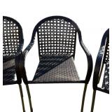SG - Set of 6 Woven Patio Armchairs, 34 Inch High