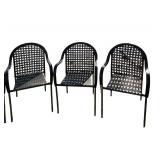 SG - Set of 6 Woven Patio Armchairs, 34 Inch High