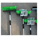 G - Collection of 5 Long-Handled Brooms and Scrub Brushes