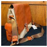 BS - Bosca Leather and Canvas Messenger Bag
