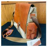 BS - Bosca Leather and Canvas Messenger Bag